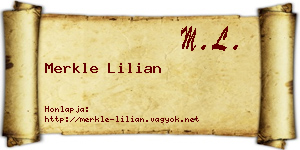 Merkle Lilian névjegykártya